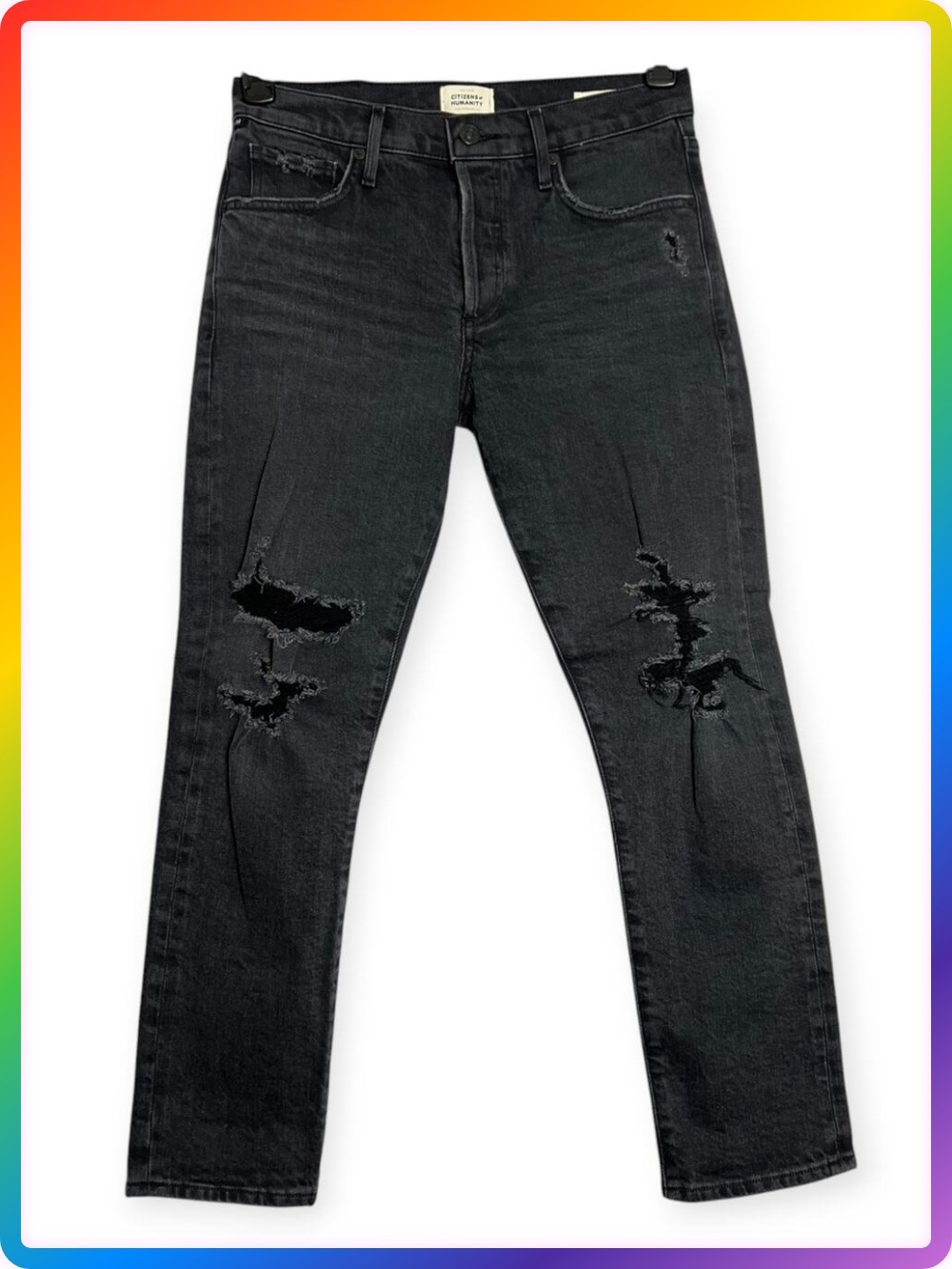 Citizens of Humanity Emerson Boyfriend Jeans RUNS LARGE WOMENS 24 Black 28x27